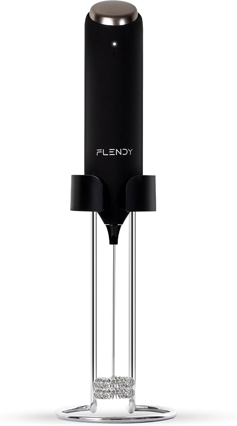 Flendy Rechargeable Milk Frother Handheld, Coffee Frother Handheld with USB-C Charging Stand, Electric Drink Mixer Handheld, Mini Electric Whisk Frother for Coffee, Matcha, etc - Image 1
